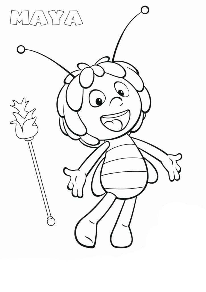 Coloriage Très Jolie Maya l'Abeille