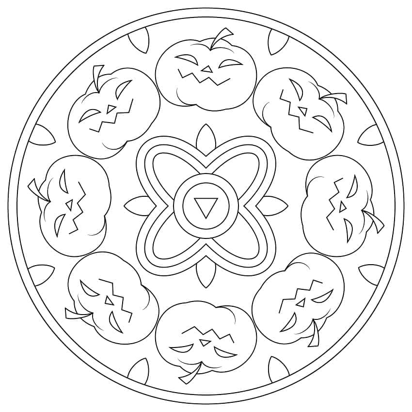 Un Mandala d’Halloween coloring page