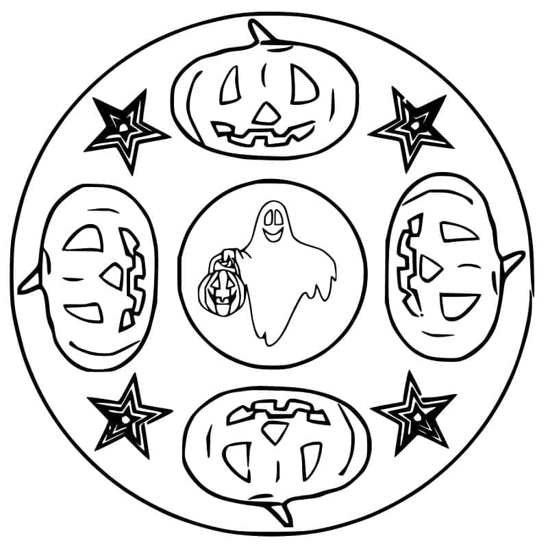 Un Mandala pour Halloween coloring page
