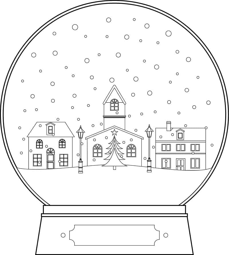 Une Boule à Neige de Noël coloring page