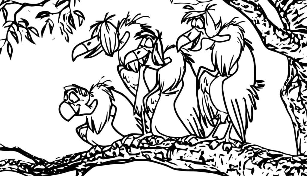Vautours de Le Livre de la Jungle coloring page