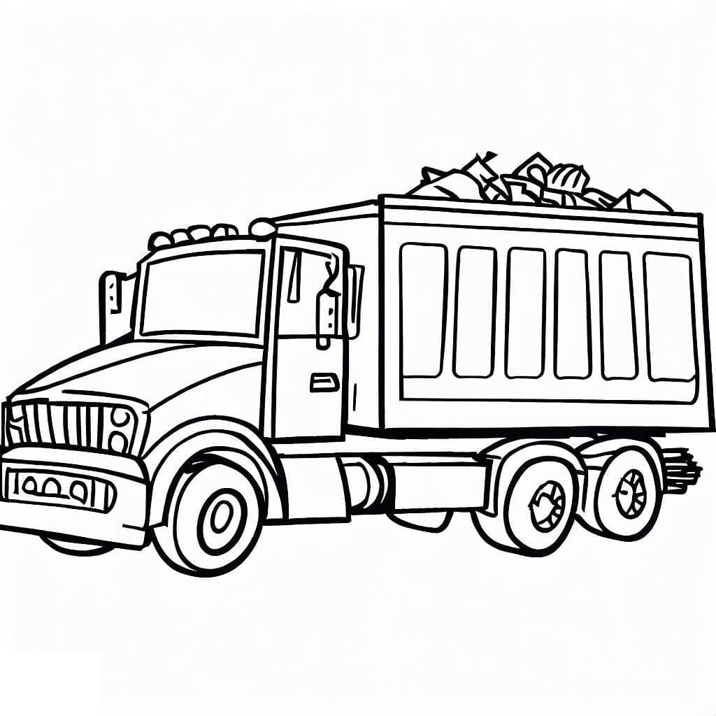 Véhicule Camion Poubelle coloring page