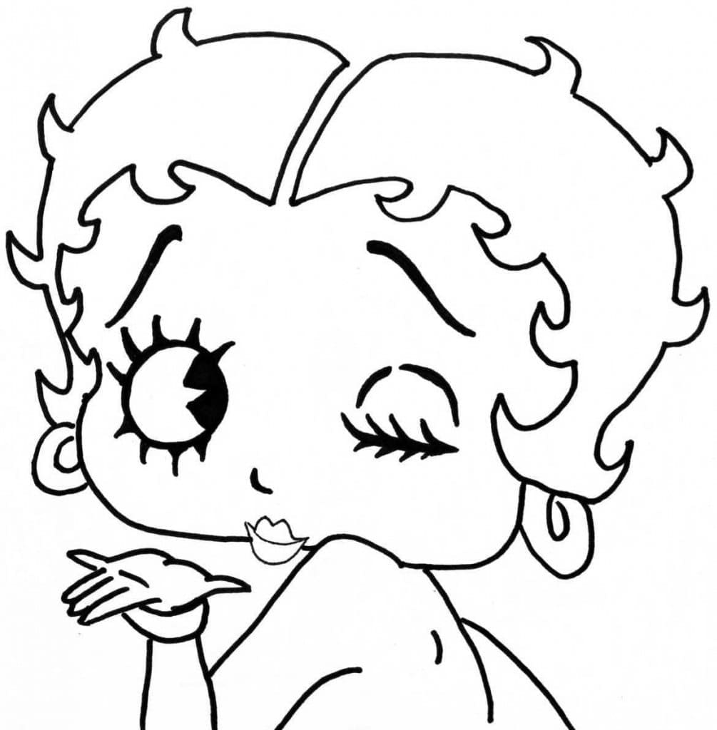 Coloriage Visage de Betty Boop