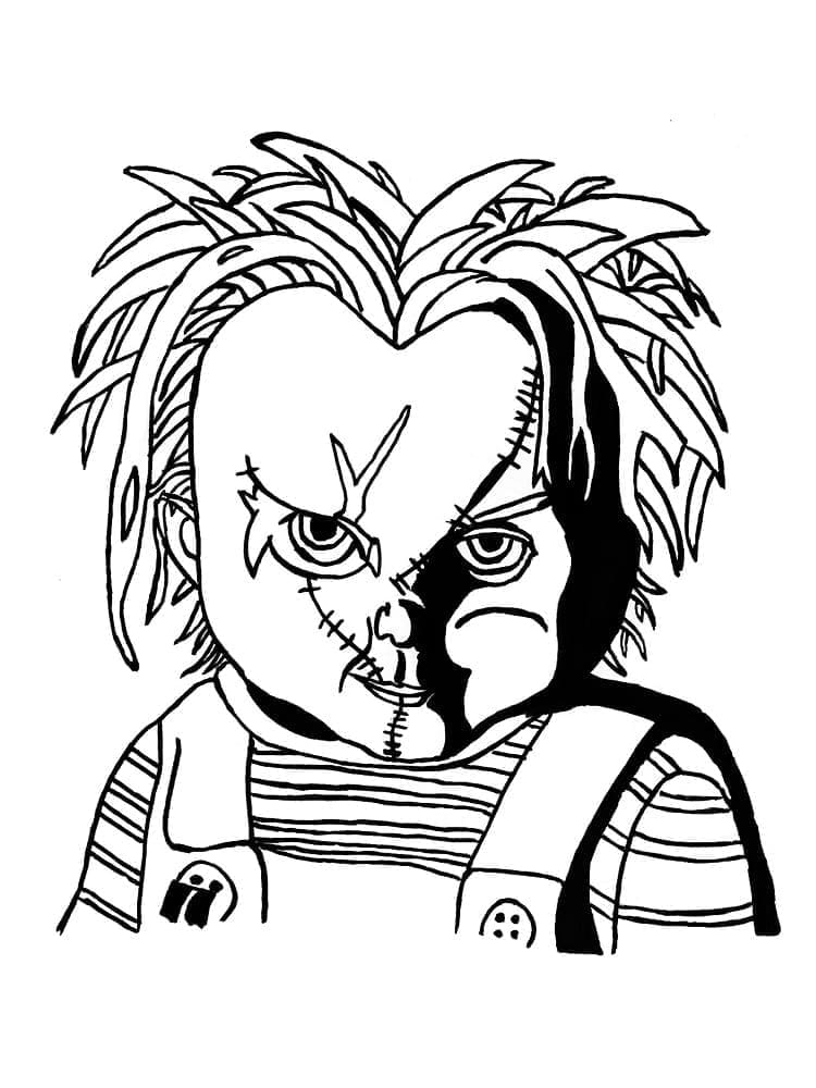 Visage de Chucky coloring page