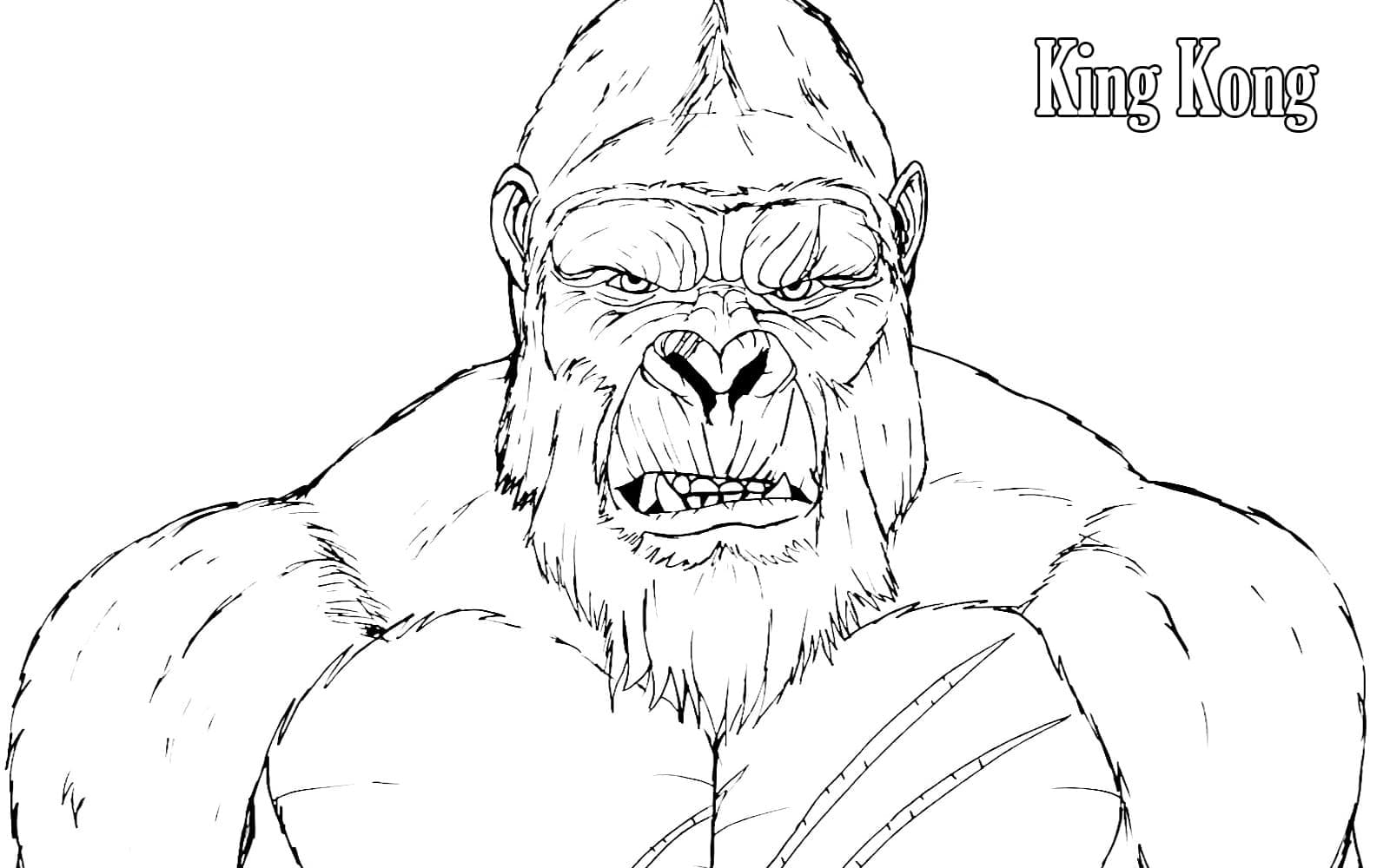 Visage de King Kong coloring page