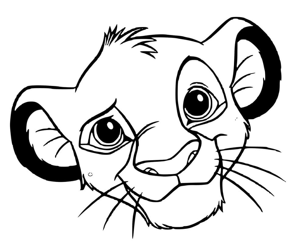 Visage de Simba coloring page