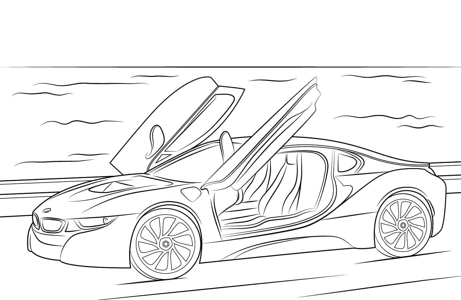 Voiture BMW I8 coloring page