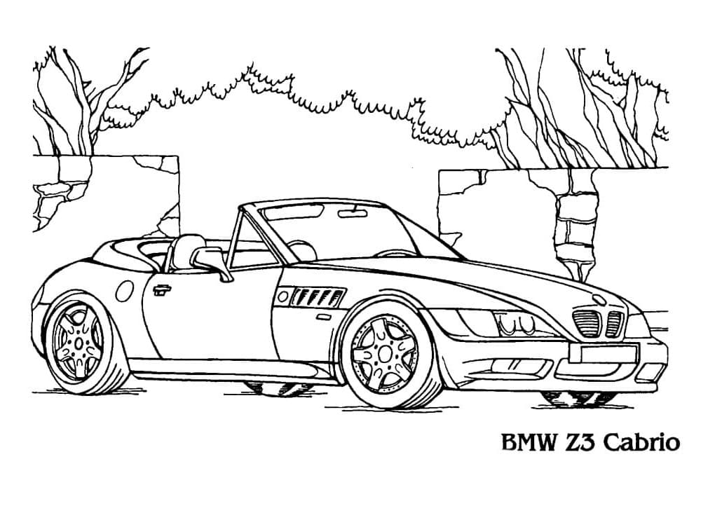 Voiture BMW Z3 Cabrio coloring page