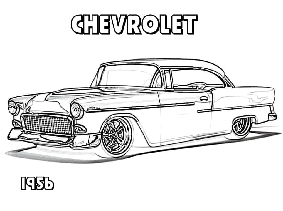 Coloriage Voiture Chevrolet 1956