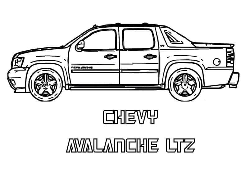 Coloriage Voiture Chevrolet Avalanche Ltz