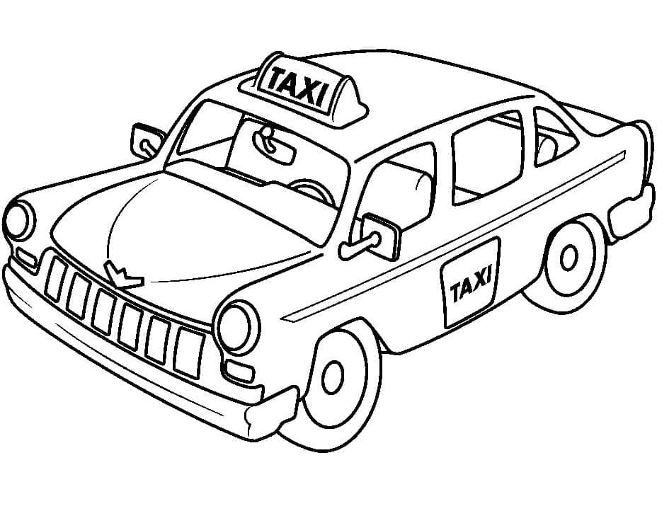 Voiture de Taxi coloring page