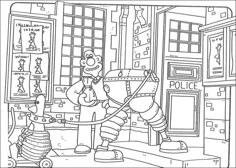 Wallace et Gromit 4 coloring page