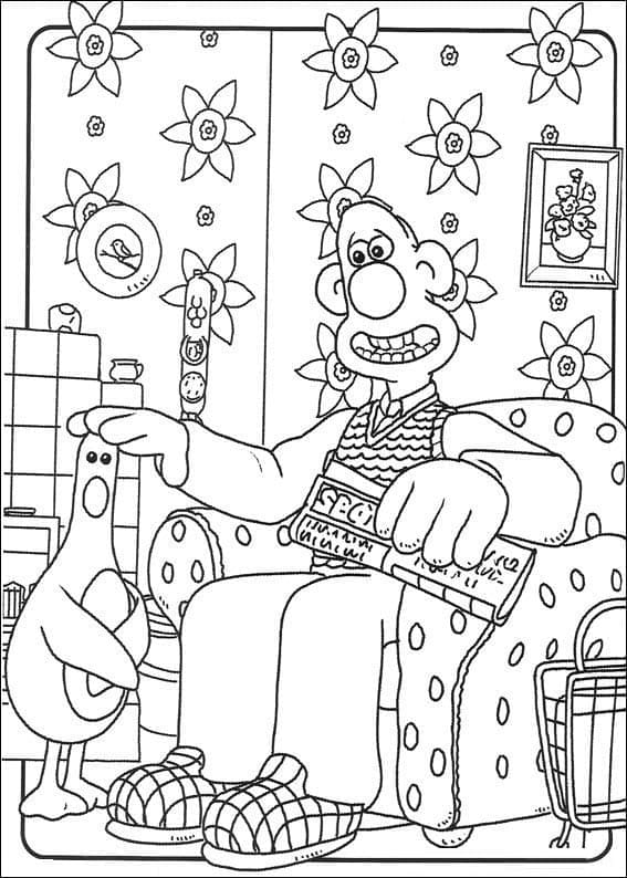 Wallace et Gromit 5 coloring page