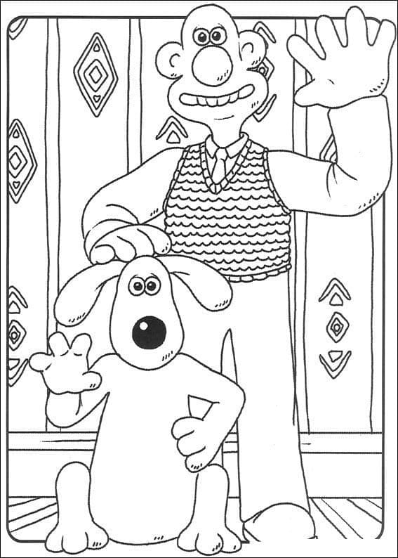 Wallace et Gromit Gratuit coloring page
