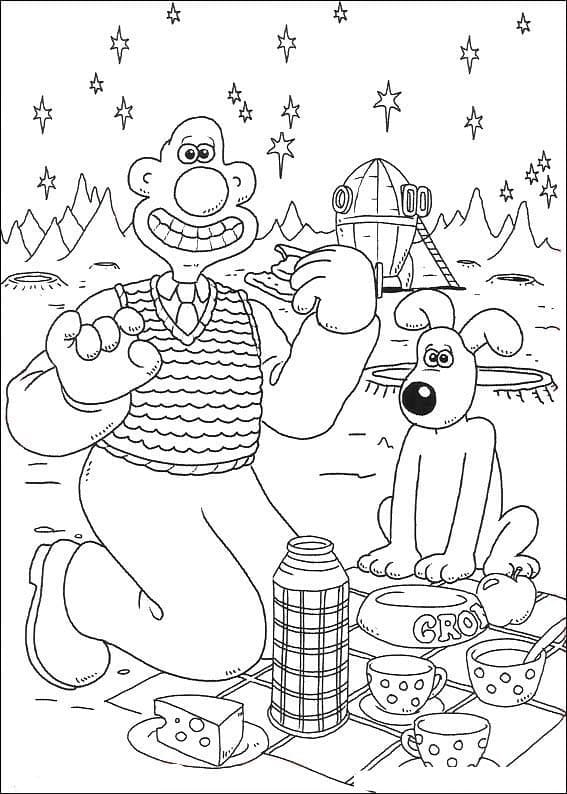 Wallace et Gromit Imprimable coloring page