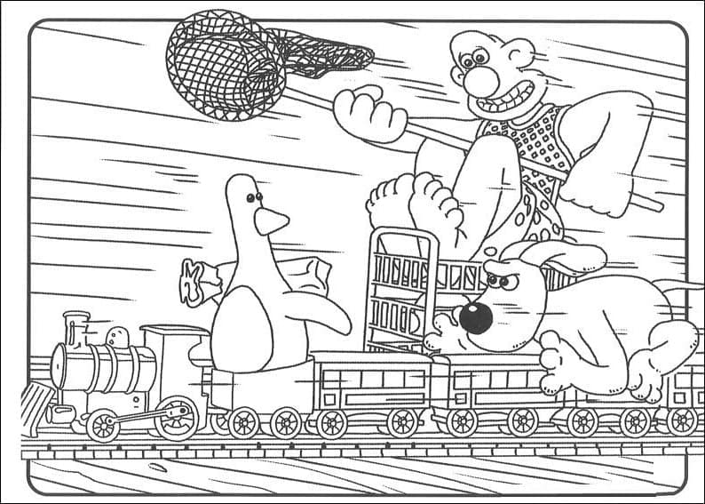 Wallace et Gromit Pour Enfants coloring page