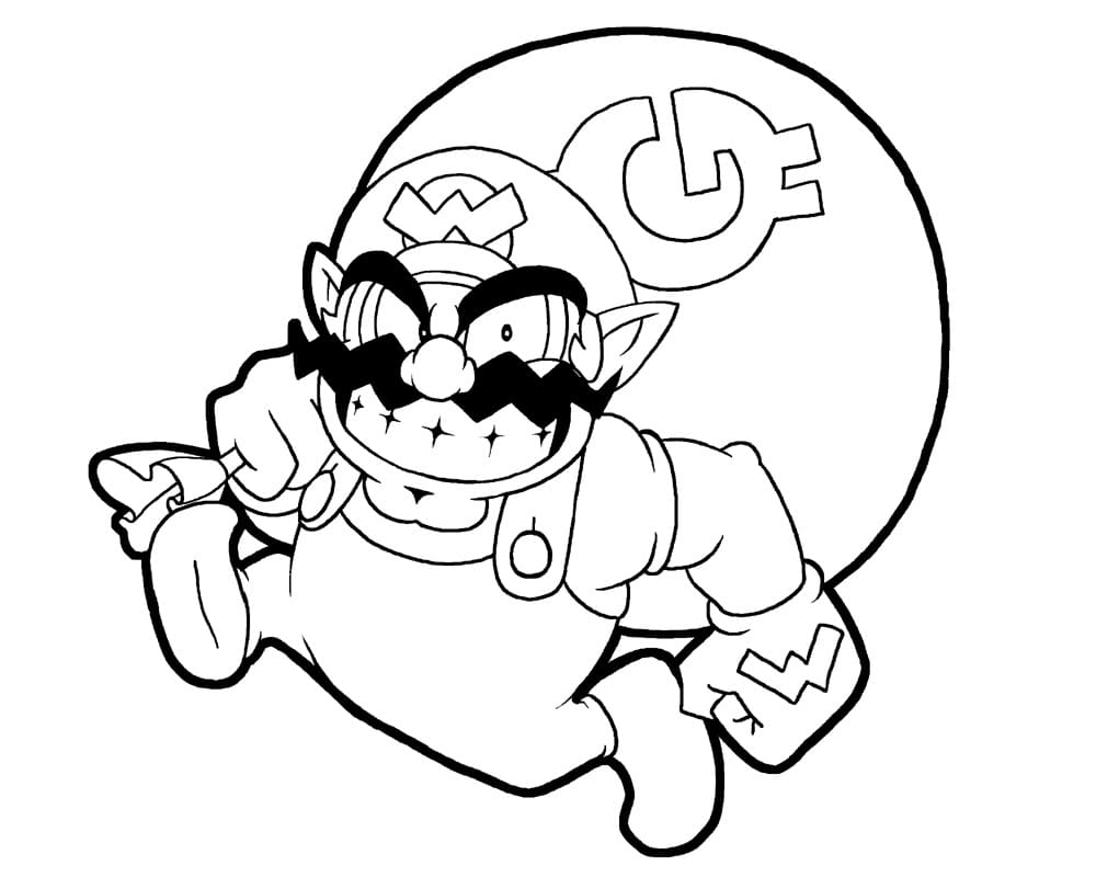 Wario de Mario Bros coloring page