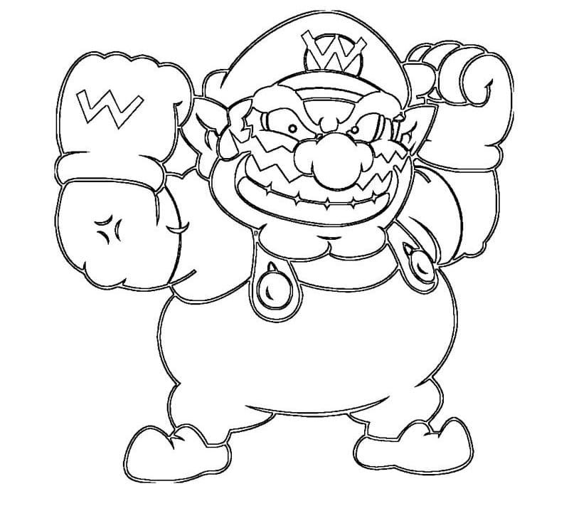 Wario de Super Mario coloring page