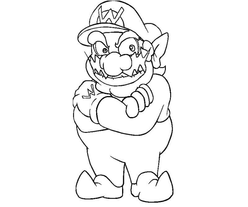 Wario Heureux coloring page