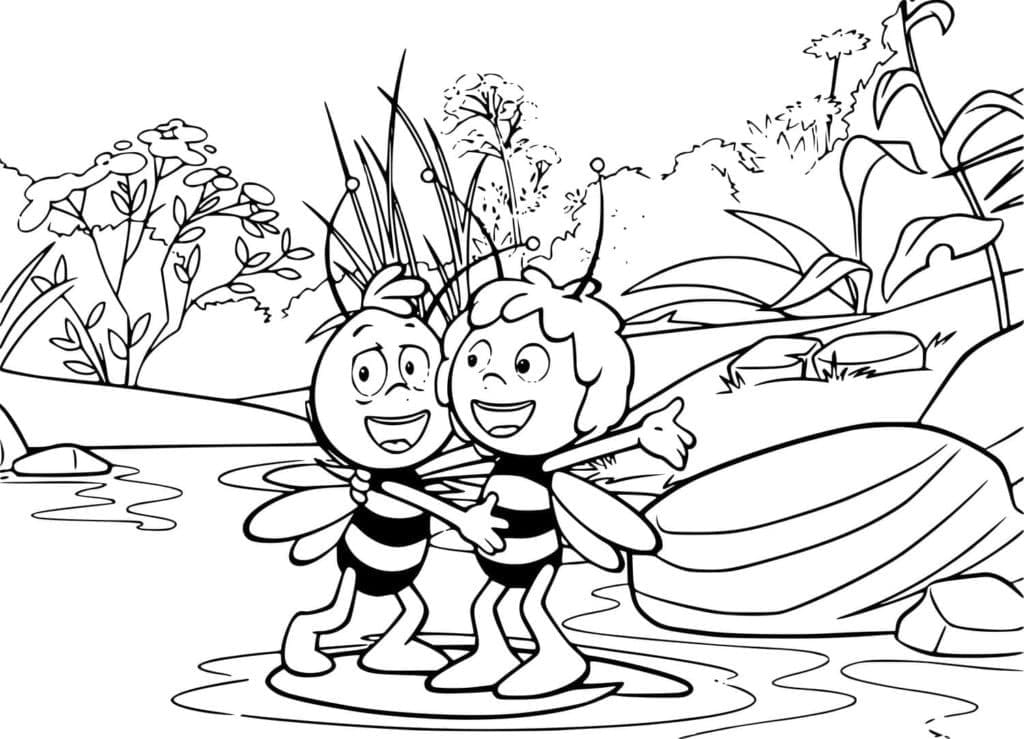 Coloriage Willy et Maya