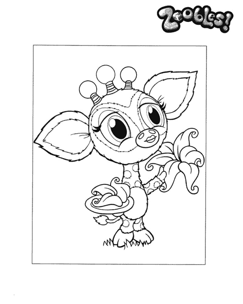 Zoobles Girafe coloring page