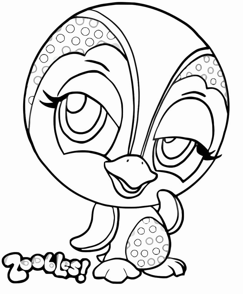 Zoobles Pingouin coloring page
