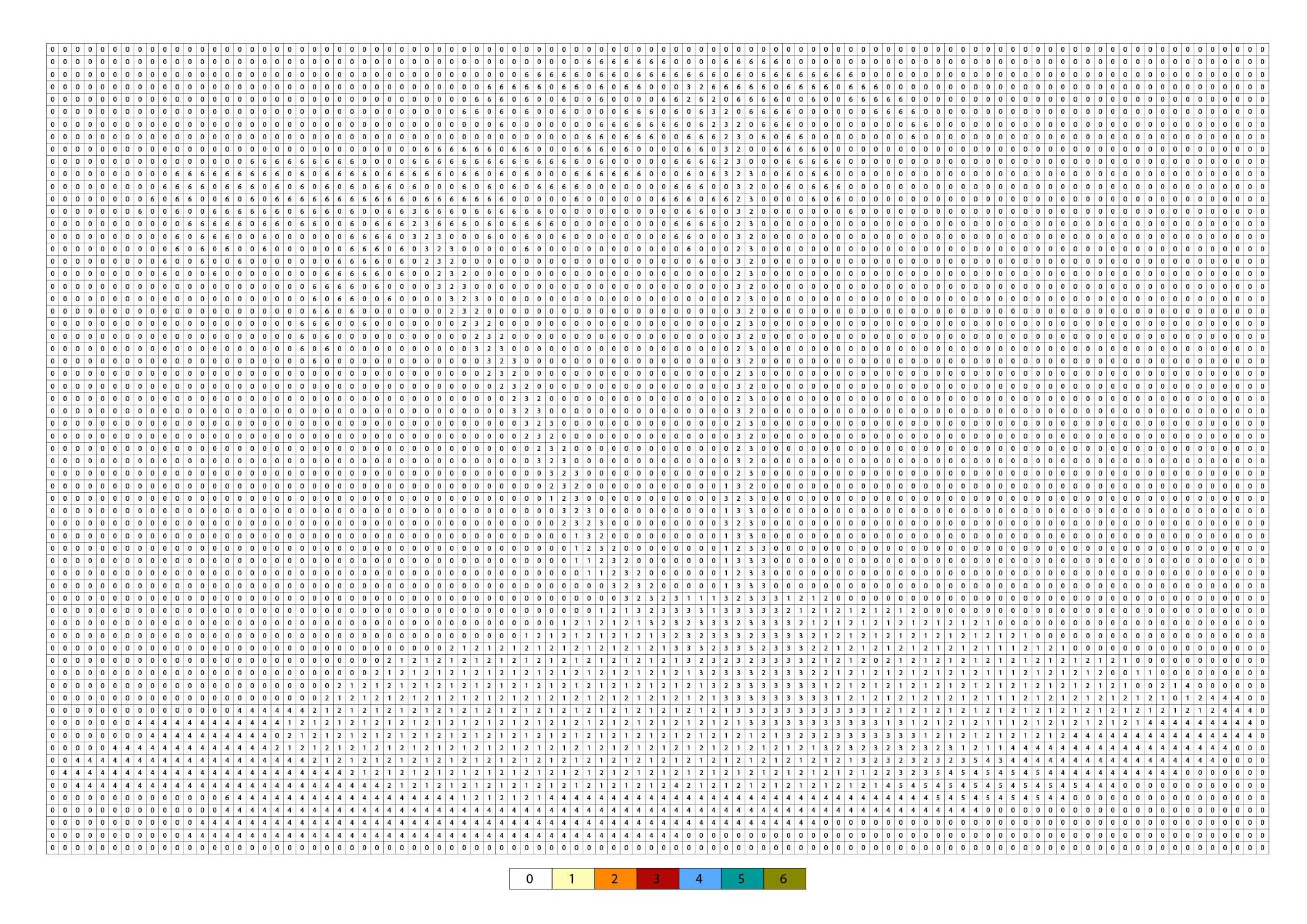 Pixel Art Île Coloriage par Numéro coloring page
