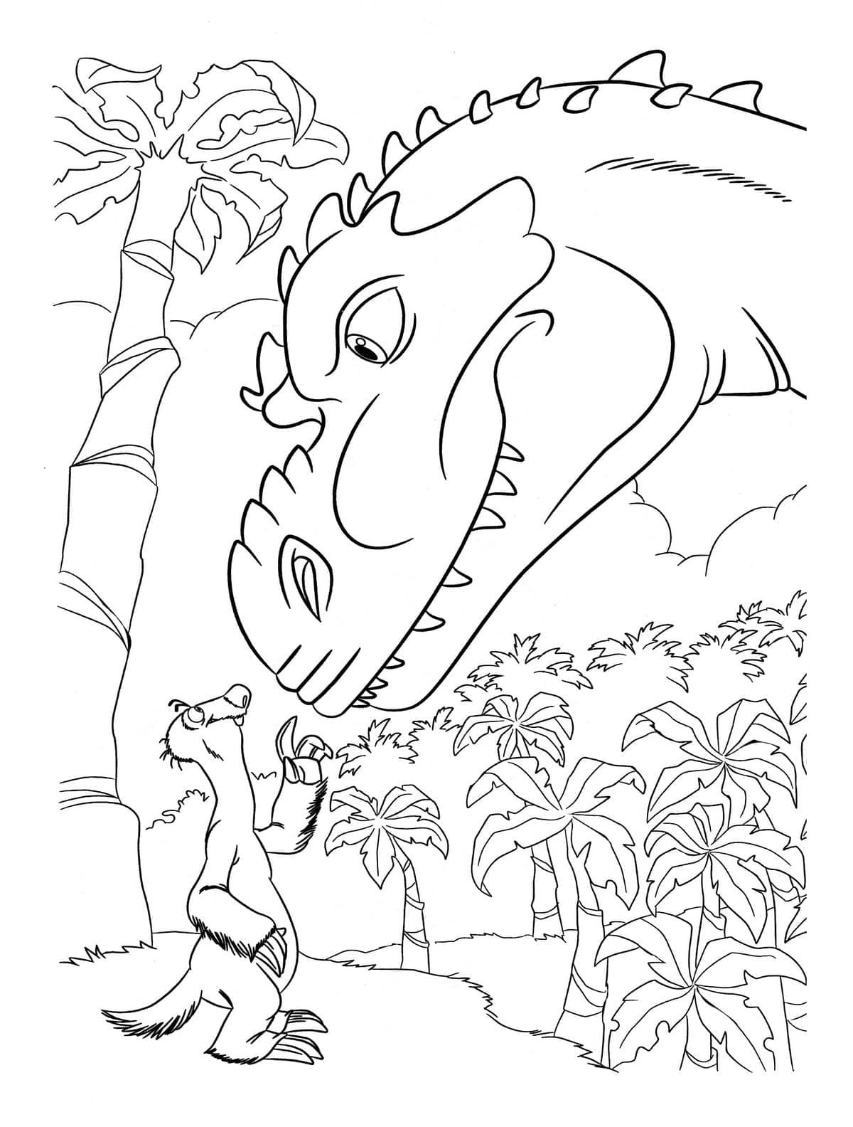 coloriage-Âge de Glace Sid et Dinosaure coloring page