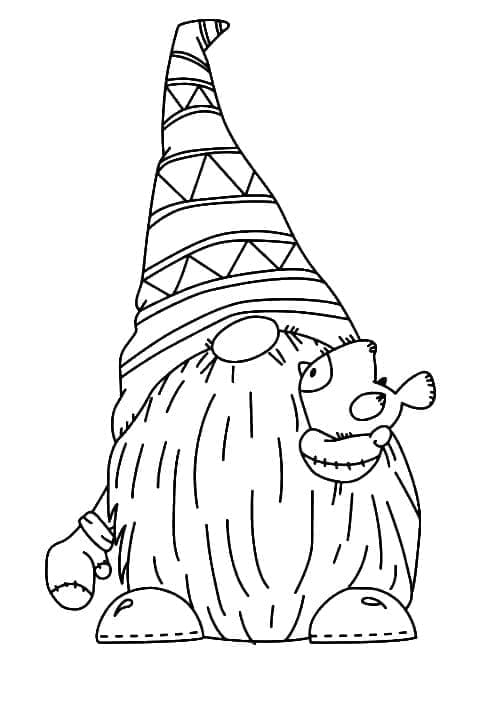Adorable Gnome coloring page