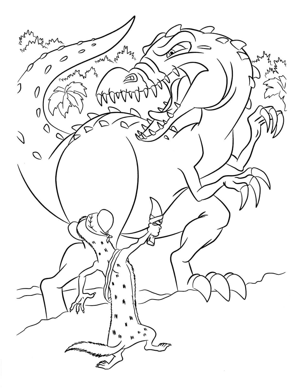 Âge de Glace Buck contre Dinosaure coloring page