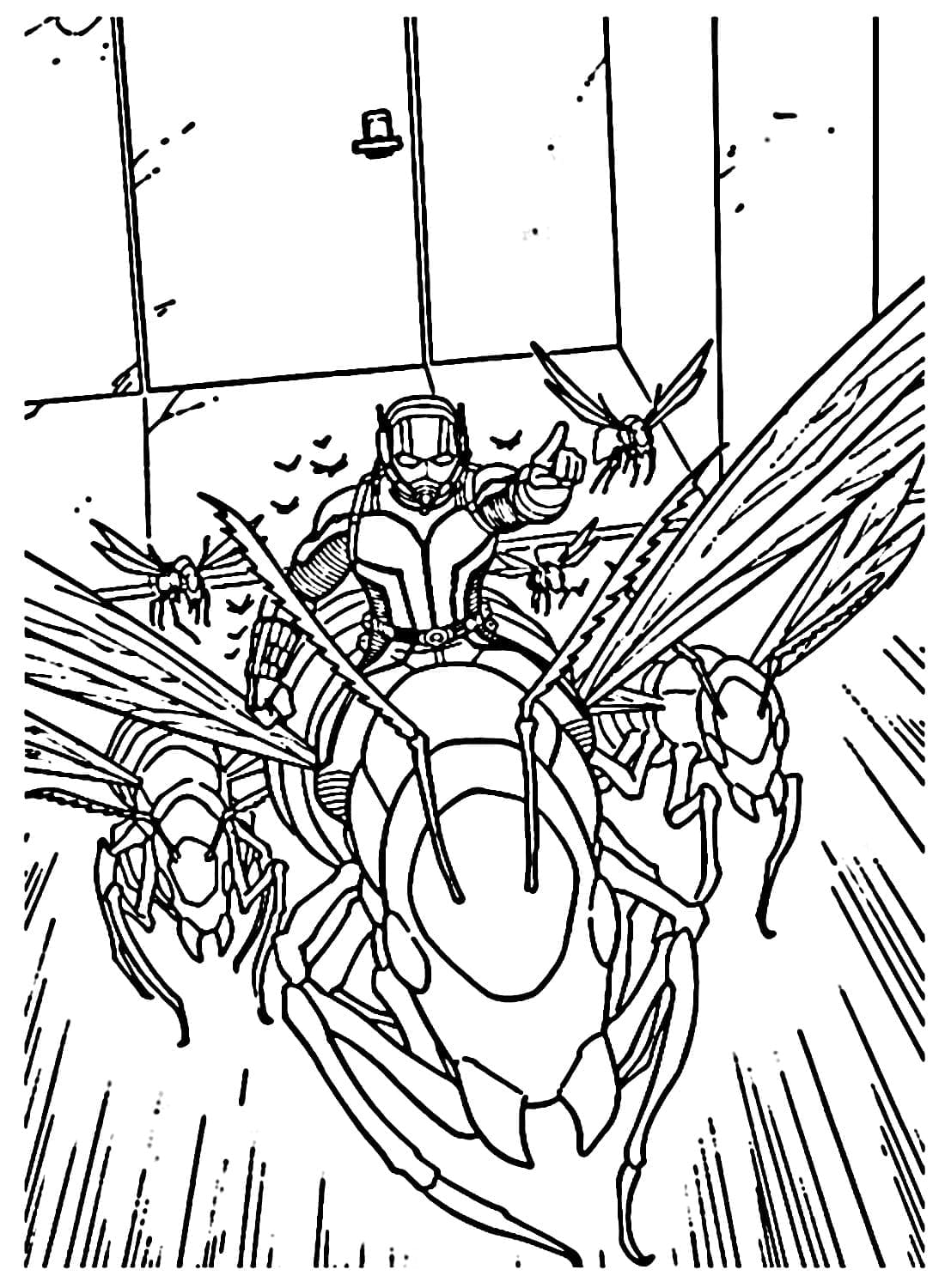 Ant-Man avec Fourmis coloring page