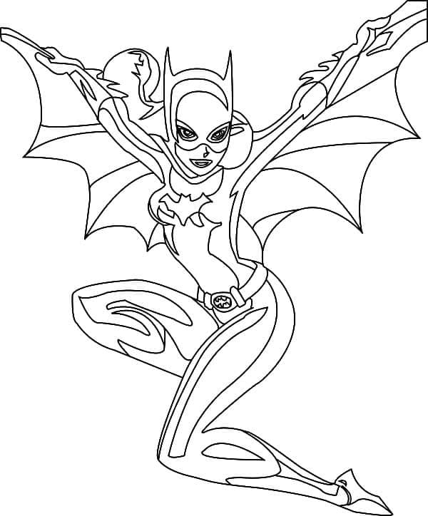 Batgirl Heureuse coloring page