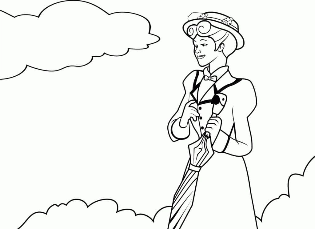 Belle Mary Poppins coloring page
