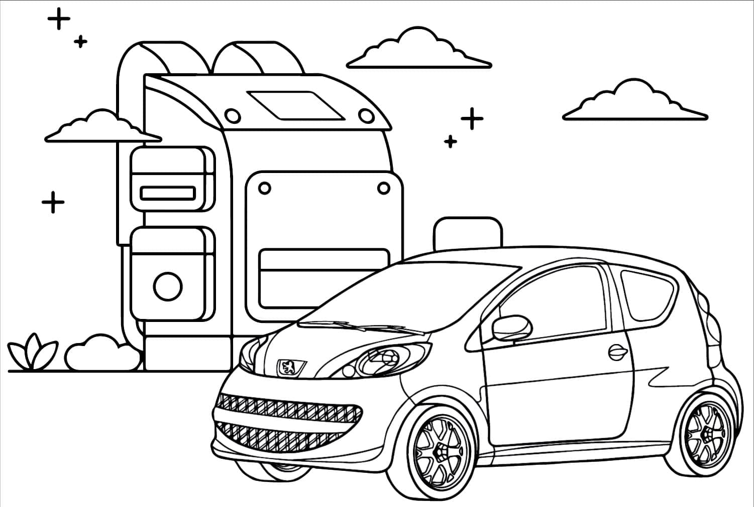 Belle Voiture Peugeot coloring page