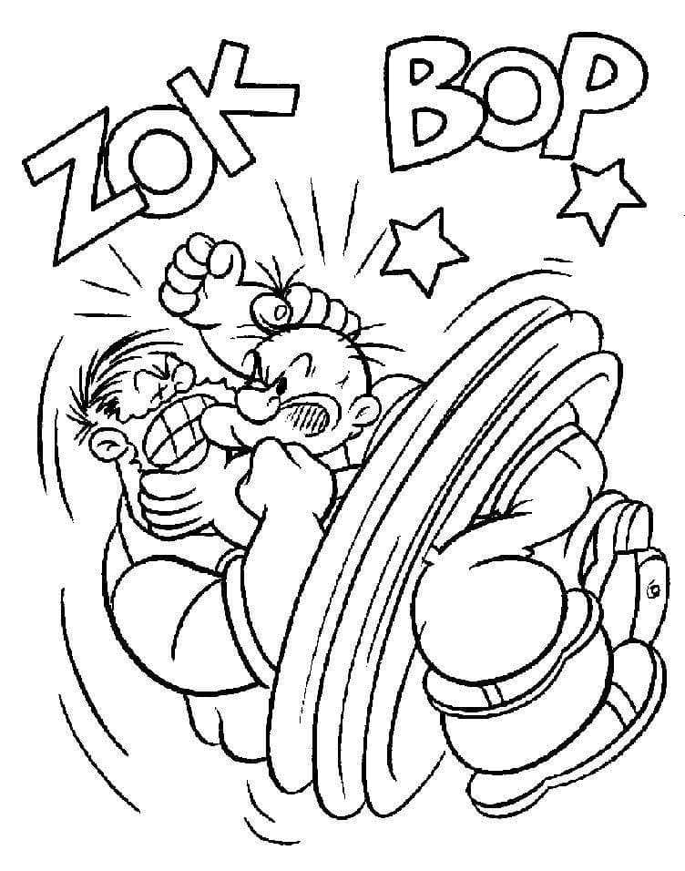 Brutus contre Popeye coloring page