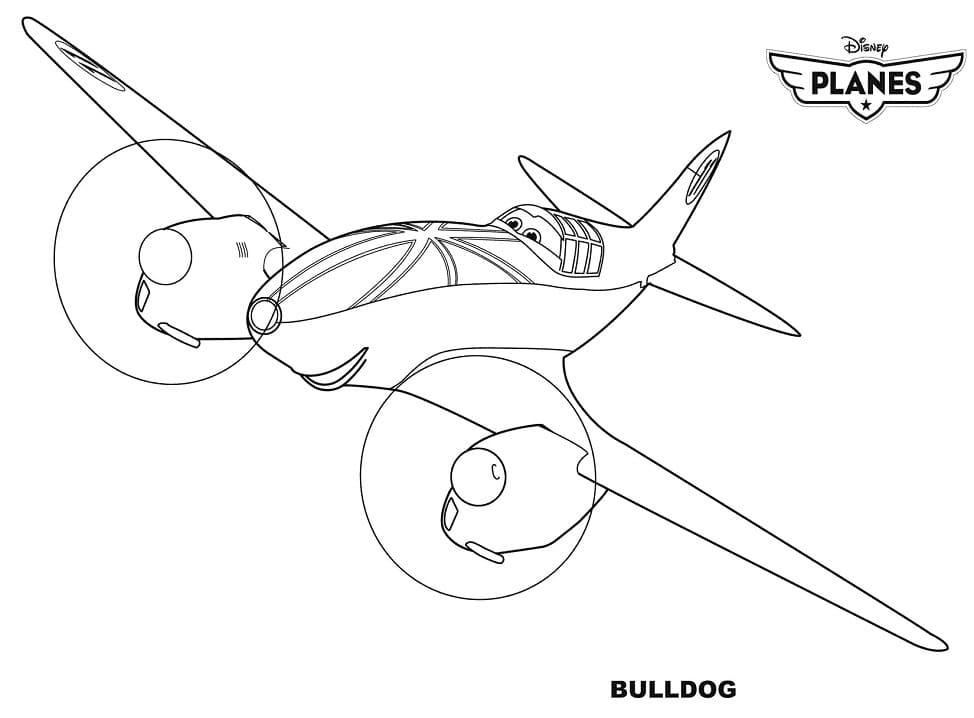 Bulldog de Planes coloring page