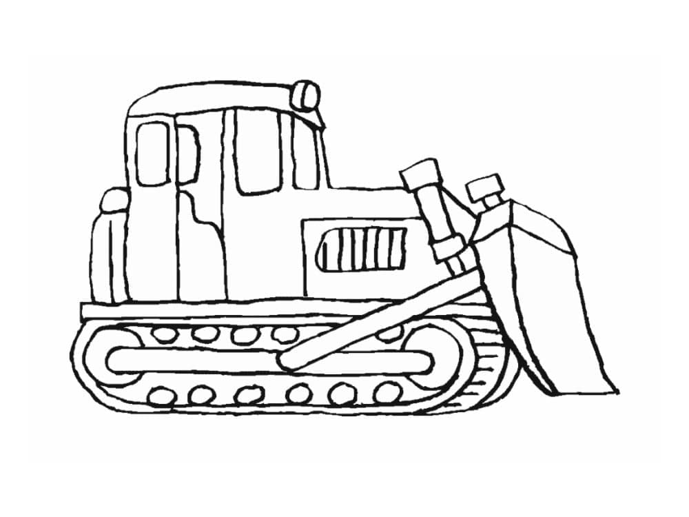 Bulldozer Simple coloring page