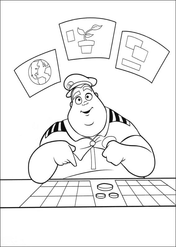 Capitaine McCrea de Wall-E coloring page