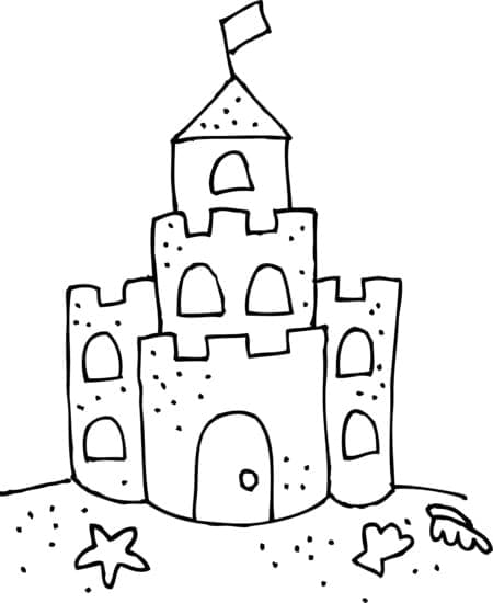 Château de Sable Amusant coloring page
