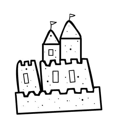 Château de Sable Simple coloring page
