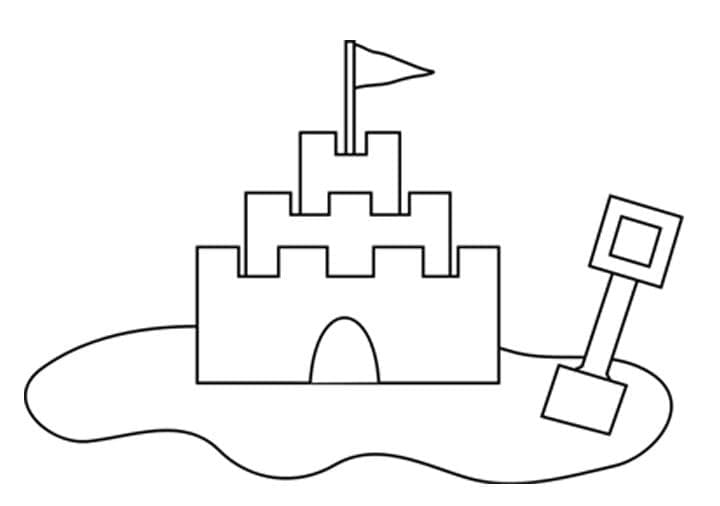 Château de Sable très Simple coloring page