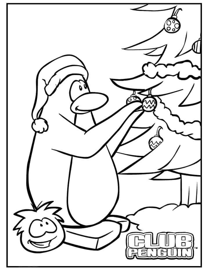 Club Penguin Noël coloring page