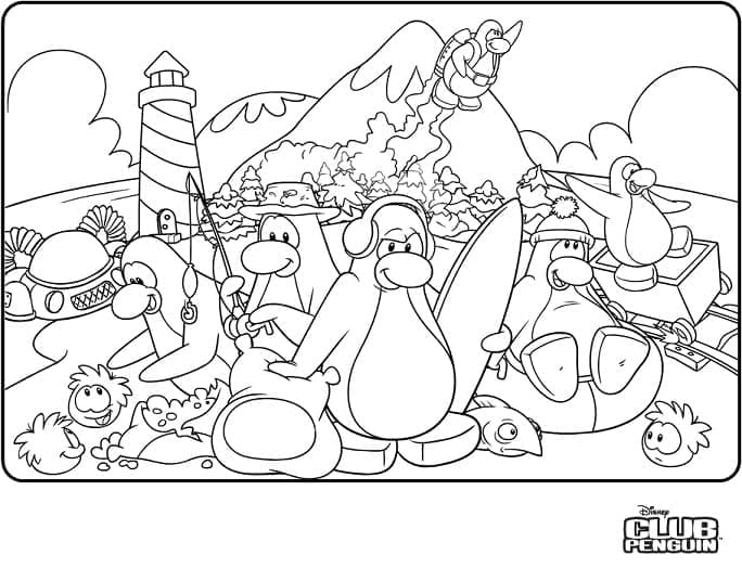 Coloriage Club Penguin Pour les Enfants