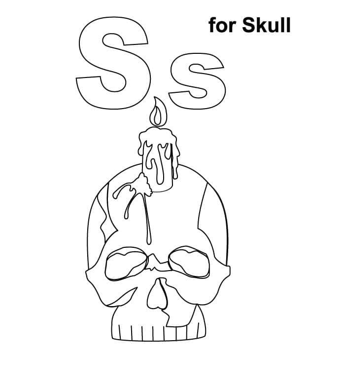 Crâne avec Bougie coloring page