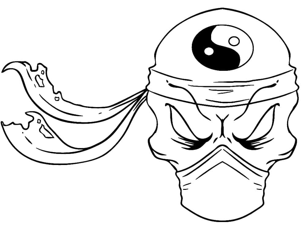 Coloriage Crâne de Ninja