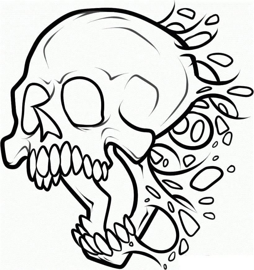 Crâne en Colère coloring page