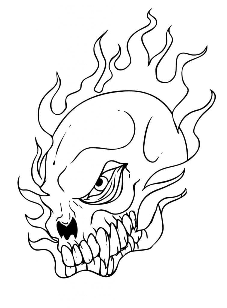 Crâne Enflammé coloring page