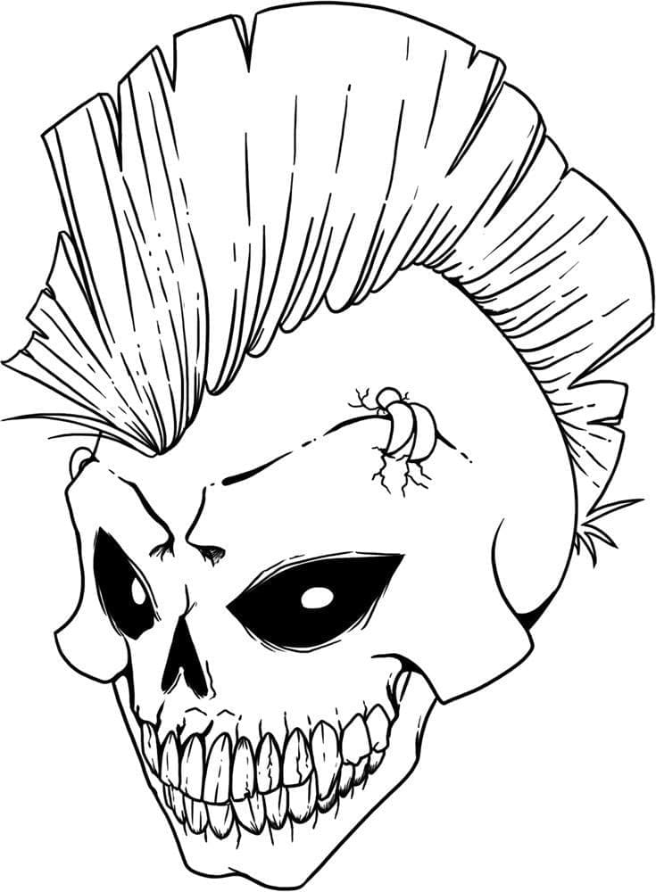 Crâne Mohawk coloring page