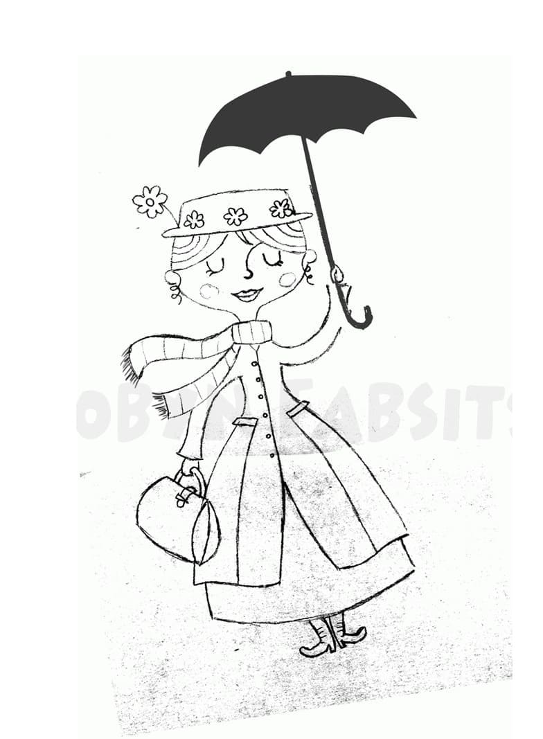 Dessin de Mary Poppins coloring page