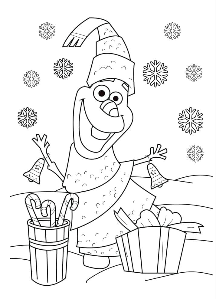 Disney Olaf à Noël coloring page